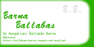 barna ballabas business card