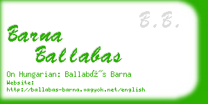 barna ballabas business card